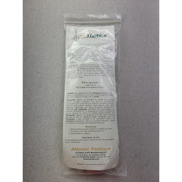 Prothotics Full Length Arch Support Orthoses Insoles W 11/12.5 M 9/10.5 Standard - Picture 5 of 7